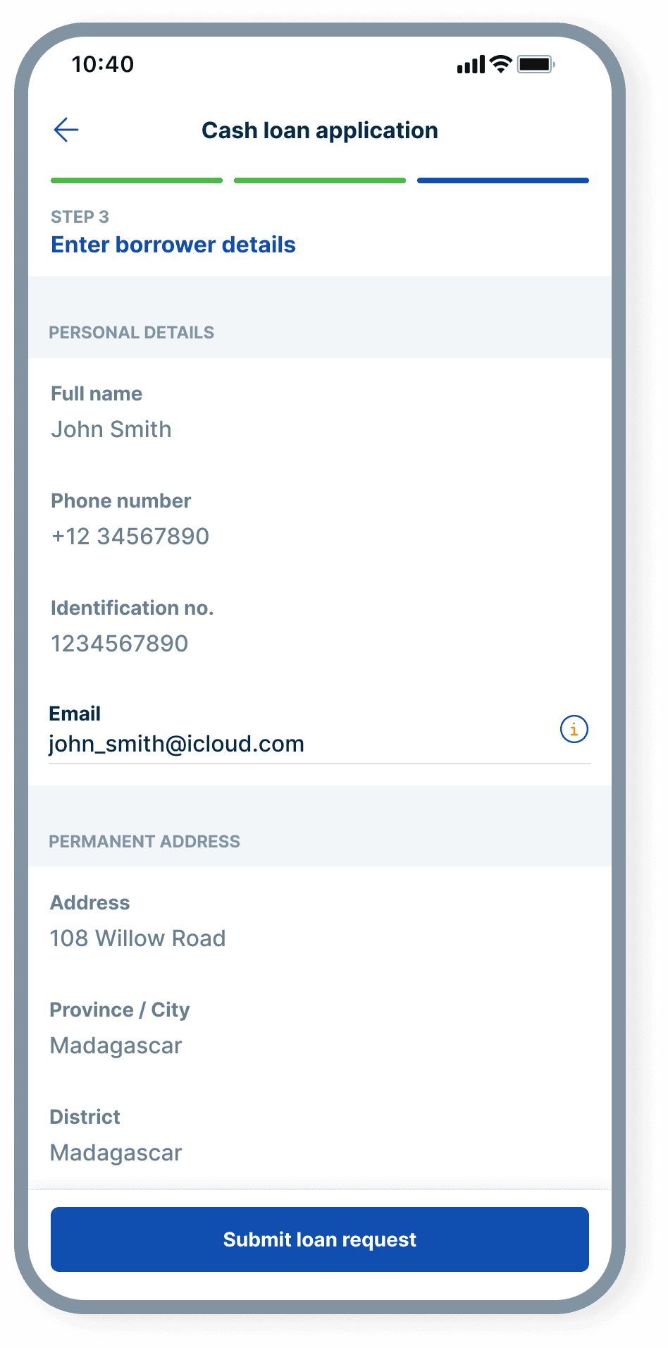 After: clear visual distinction for editable fields