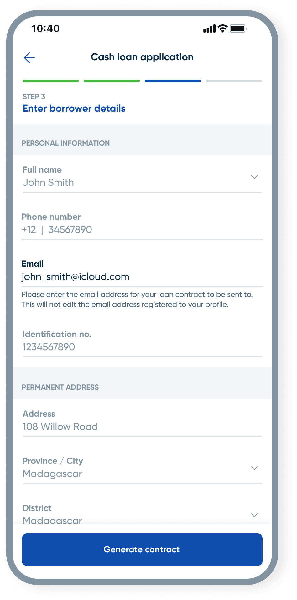 Before: editable and non-editable fields look the same